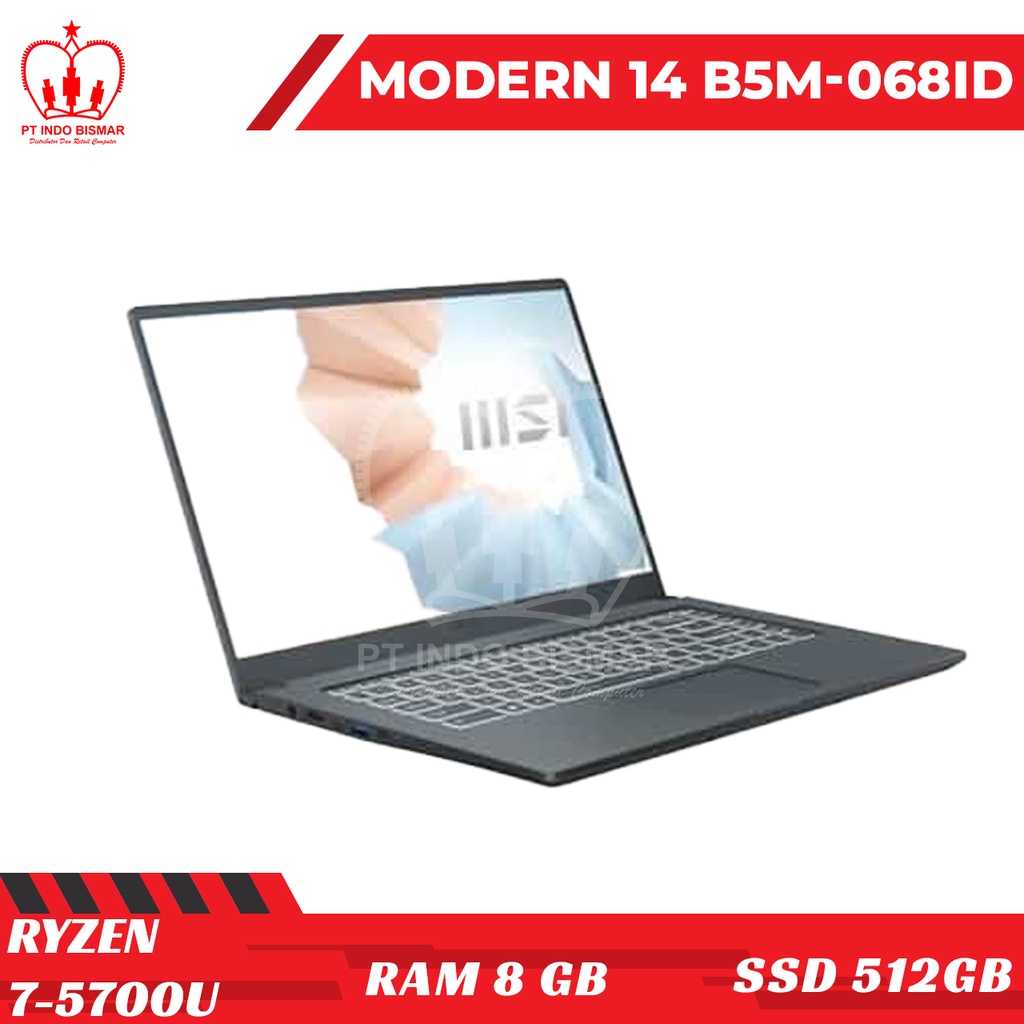 NB Modern 14 B5M-068ID AMD Ryzen 7 5700U RAM 8GB SSD 512GB 14" FHD