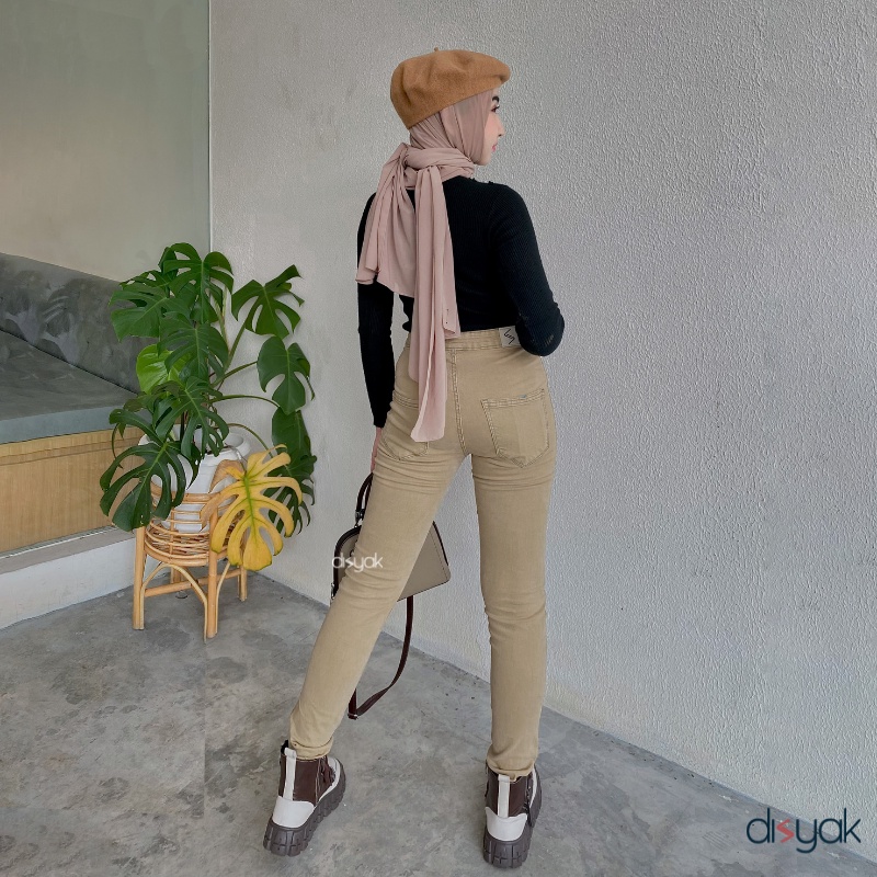 DISYAK - HIGHWAIST Cappucino Premium Soft Jeans Strecth 7007-9007