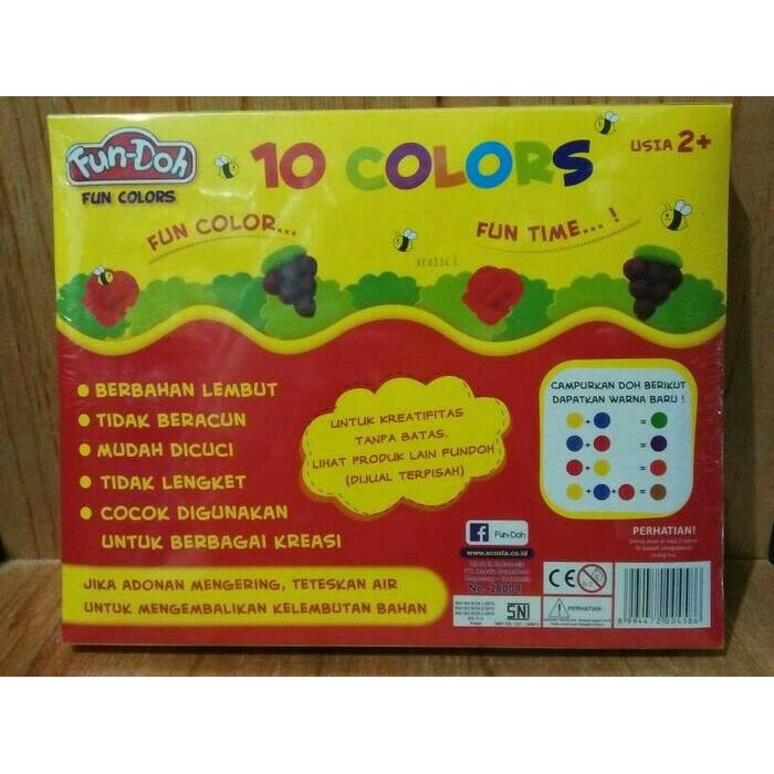 MOMBABY1 Play Doh isi 10 pcs merk Fun Doh atau Mainan Edukasi Anak Playdoh isi 10 pcs