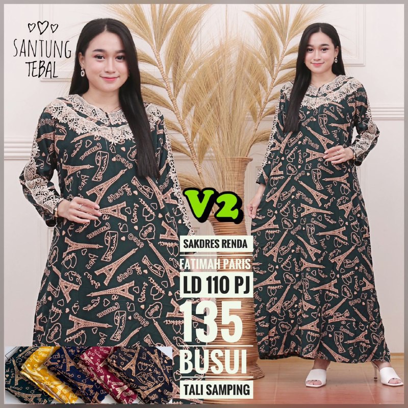 DASTER ARAB RENDA BUSUI LENGAN PANJANG MOTIF BARU