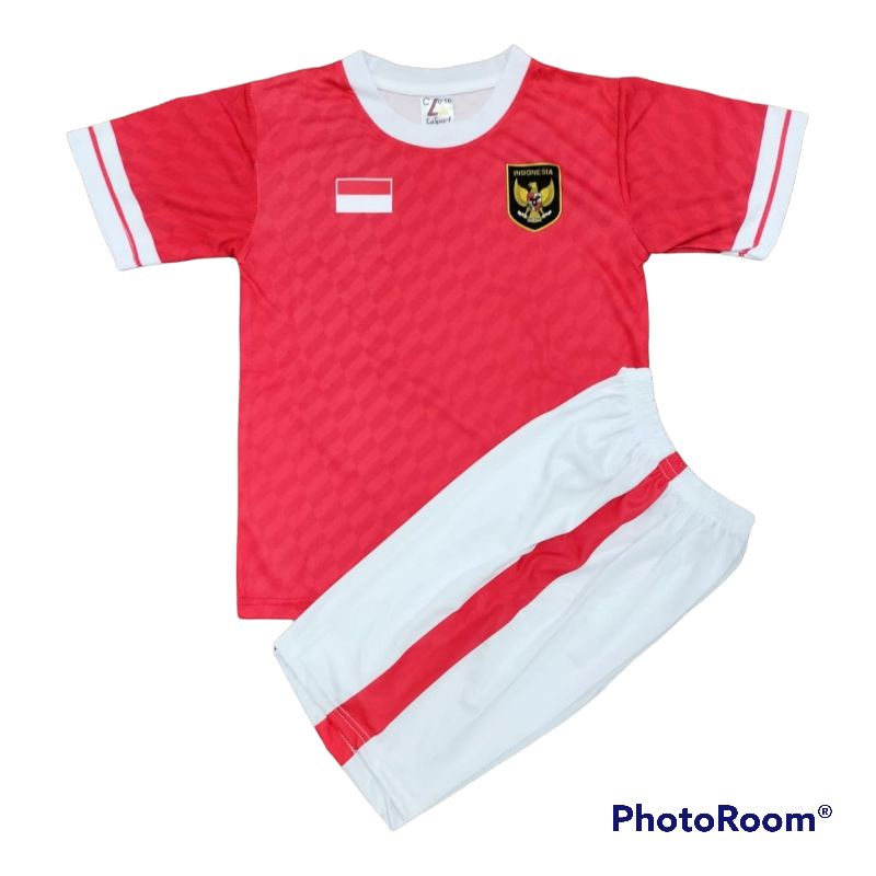 SETELAN BAJU BOLA ANAK LAKI LAKI/SETELAN BAJU BOLA TIMNAS INDONESIA/GRATIS SABLON NAMA DAN NOMER PUNGGUNG