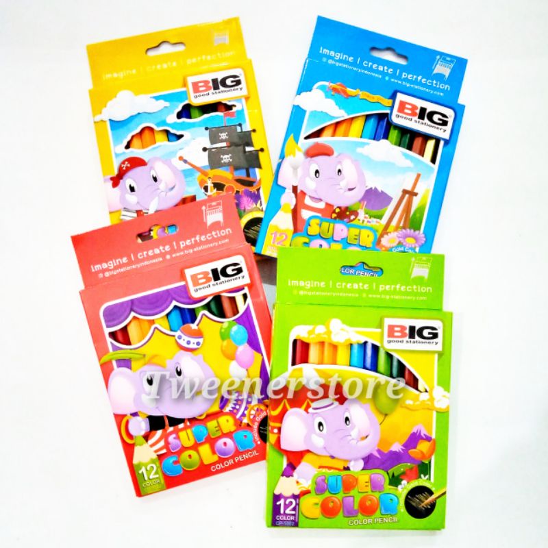 

BIG Pensil Warna 12 Colours PENDEK CP5002 | Pewarna Pencil Anak