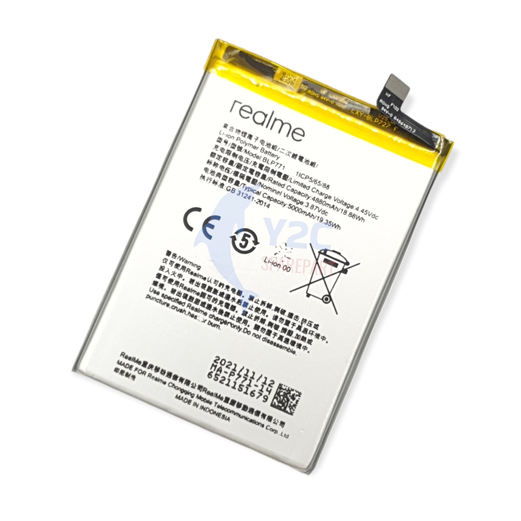 BATERAI REALME C25 / C3 / REALME 6I / NARZO 10 / BLP771 ORIGINAL OEM / BATRE / BATERE / BATRAI / BATREI
