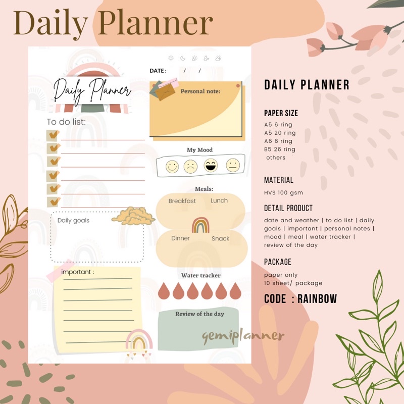 

[gemi] Daily Planner Personal daily planner Financial planner journal