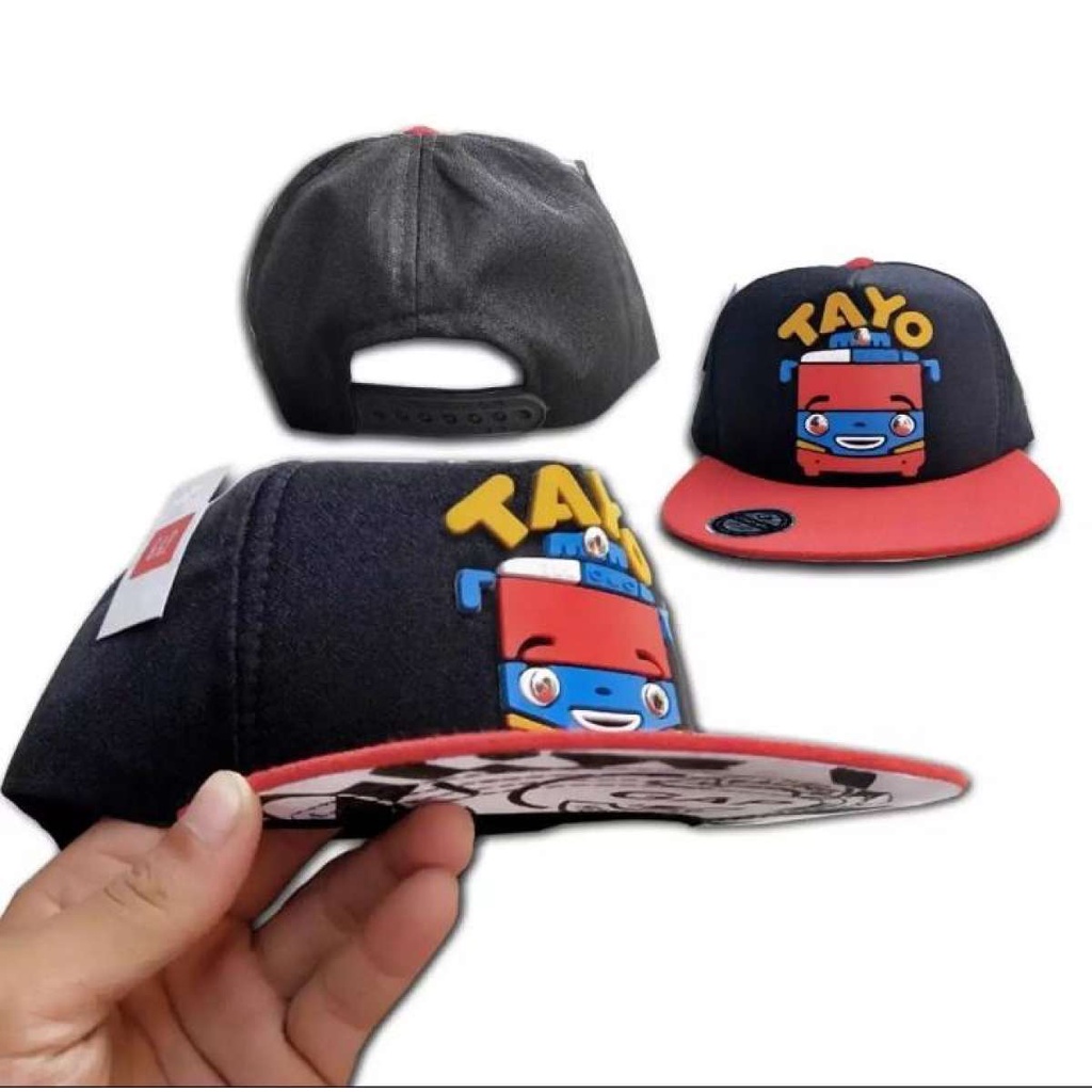 Topi karakter Snapback Tayo Anak-anak Cartoon Mobil Bus Berkualitas / Trendy