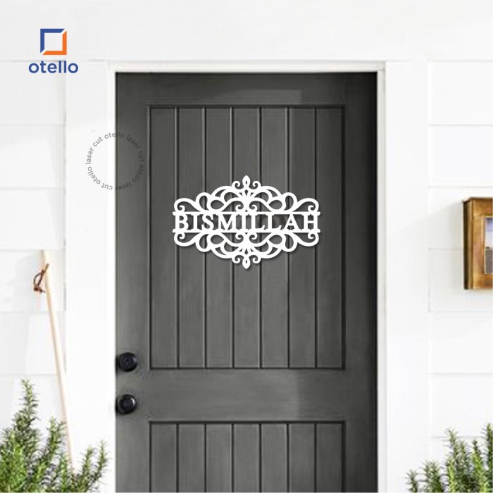 Bismillah Hiasan Pintu Rumah Door Sign Ornament Muslim Signage Akrilik