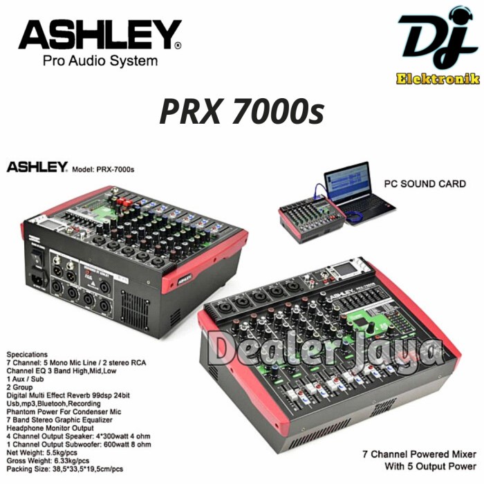 Power Mixer Ashley PRX 7000s / PRX 7000 s / PRX7000s - 7 channel