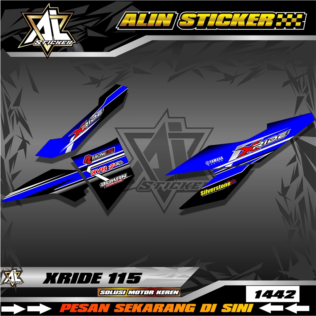 1442  STICKER STRIPING MOTOR XRIDE 115 VARIASI RACING SEMI FULL