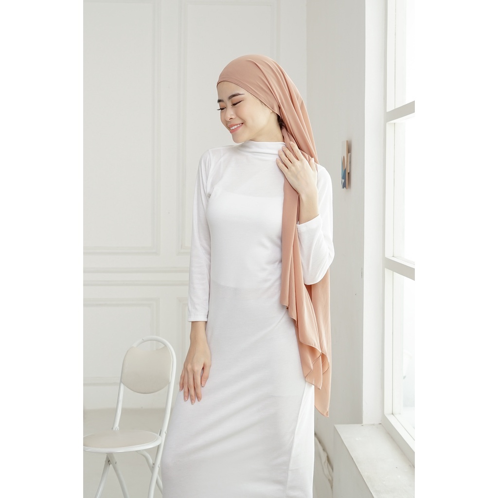 Syakila-Inner Dress Lengan Panjang//Turtelnice// Spandek Stretch Knit// Inner Long Dress// Inner Dress Span