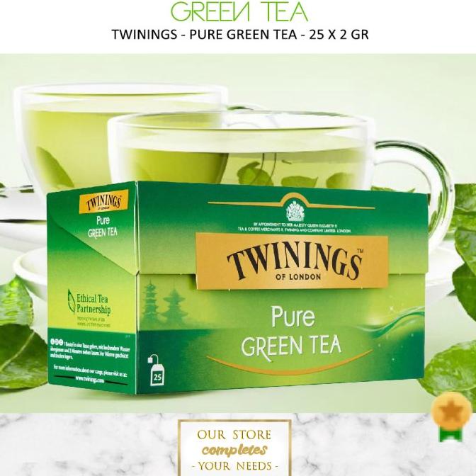 

TWININGS PURE GREEN TEA 25 X 2 GR TEA BAGS TWINNINGS PURE GREEN TEA