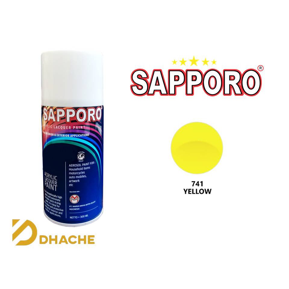 CAT SEMPROT  YELLOW 741 KUNING Sapporo Spray Pylox Pilox 300 M