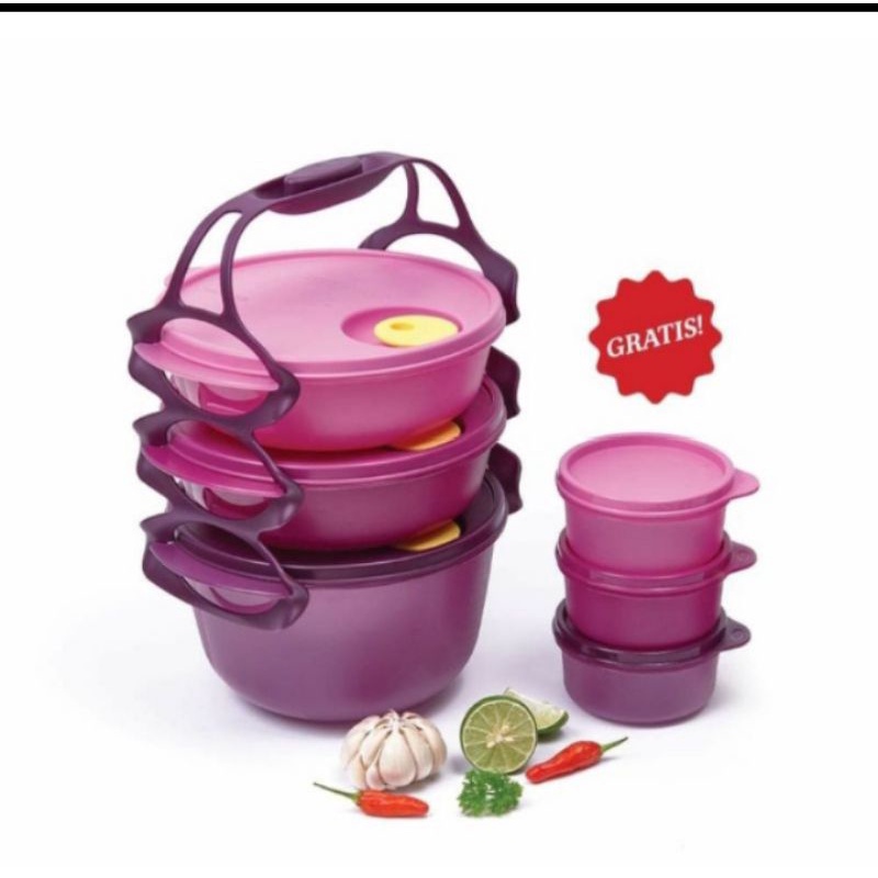 Tupperware rantang carry all bowl + free