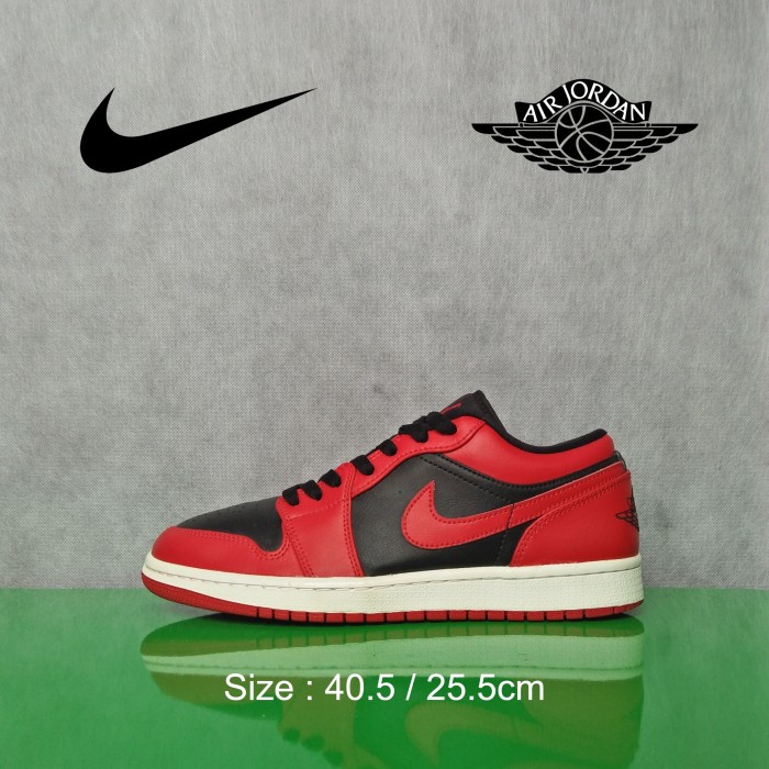 Sepatu Nike Air Jordan 1 Low Reverse Bred Second Original - Size 40.5