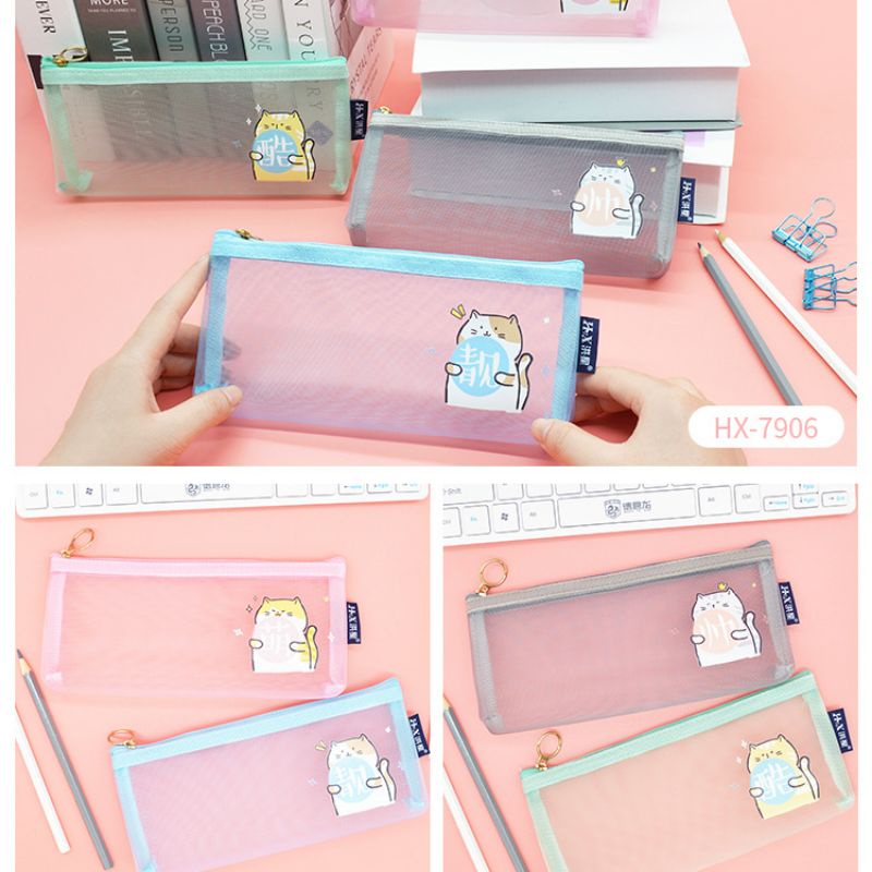 

Tempat Pensil Jaring Transparan KPTK / Kotak Pensil Jaring Transparant
