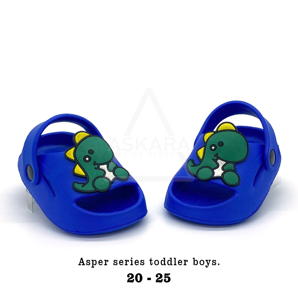 Sandal Anak Laki-laki Selop Tali Belakang Model Karakter Dino Lucu NEW