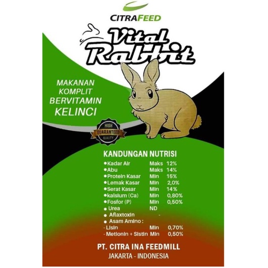 Pelet Kelinci Vital Rabbit 1 kg / Pakan kelinci Vital Rabbit 1 kg / Pelet kelinci murah