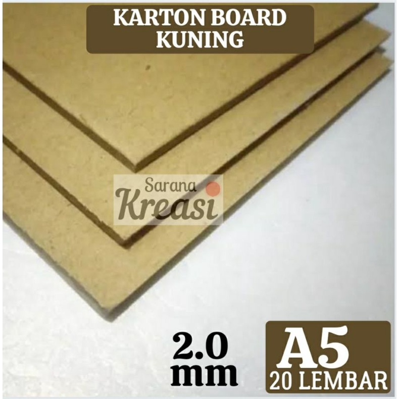 

Karton Board Kuning 2 Mili A5 isi 20 Lembar -- Yellow Board no30