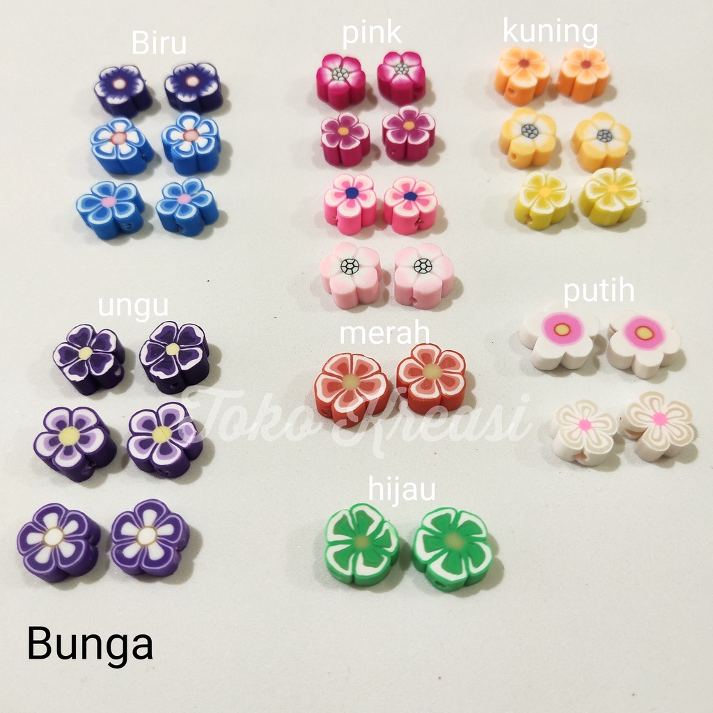 Clay Polymer mini Bros  motif uk 9mm - 12 mm per pcs