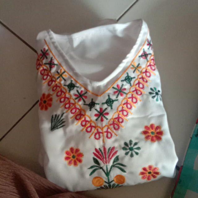 Gamis Jumbo Bordir Mewah Premium ( Real Pick ) Gamis Bordir Batik Cantik / Gamis Corak Kembang Xxl