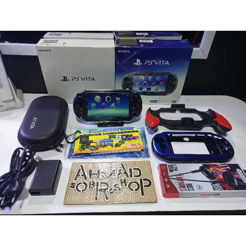 psvita PS VITA  psp vita slim black blue 128gb mulus dan bonus