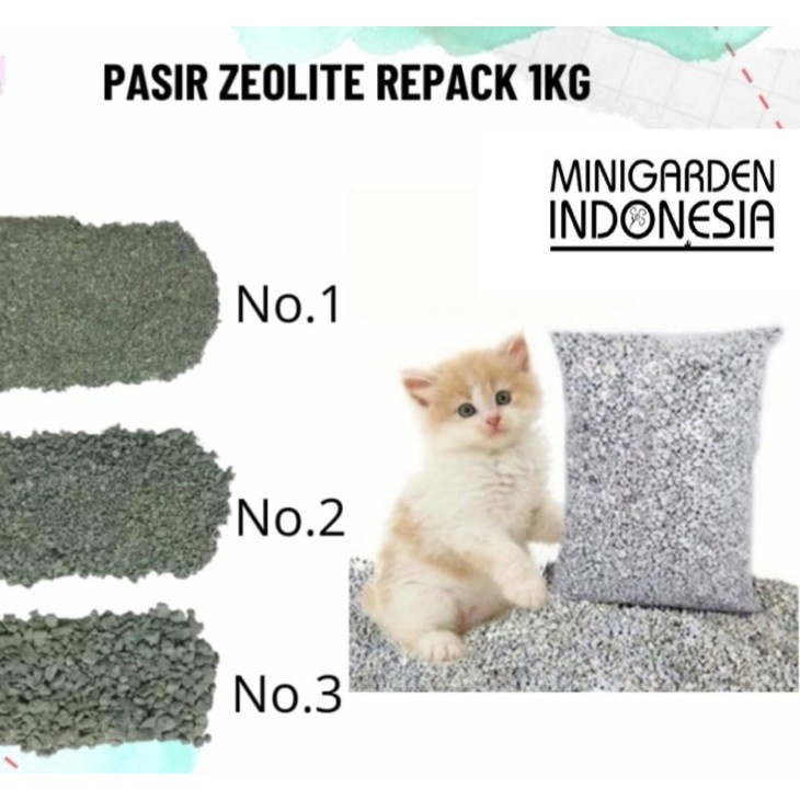 PASIR KUCING ZEOLITE LOKAL ECER 1KG cat litter cat sand alas hamster anjing