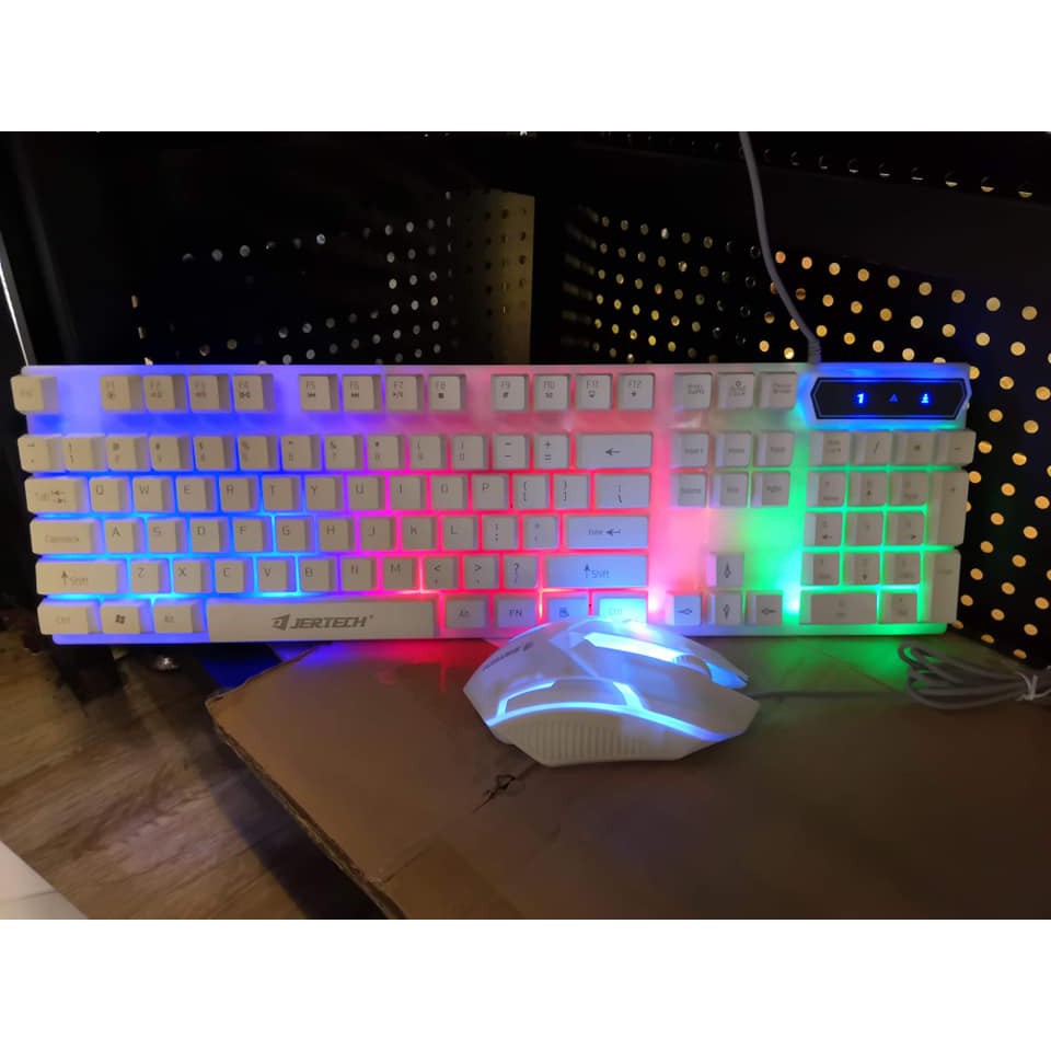 1 SET Keyboard Mouse Gaming LED JERTECH STAR KM170 -  Keyboard Mouse Lampu Set