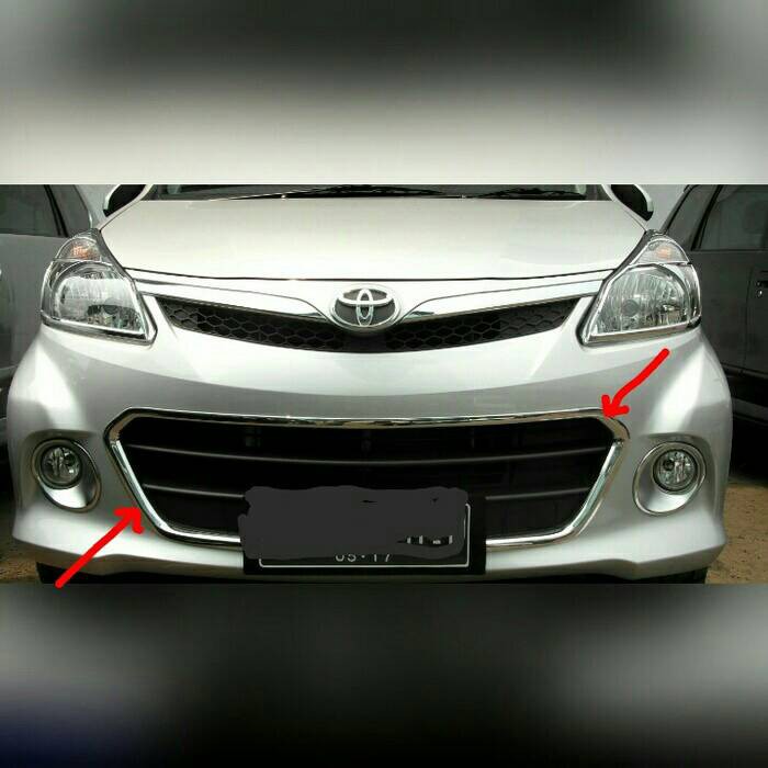 list bumper depan avanza veloz chrome.