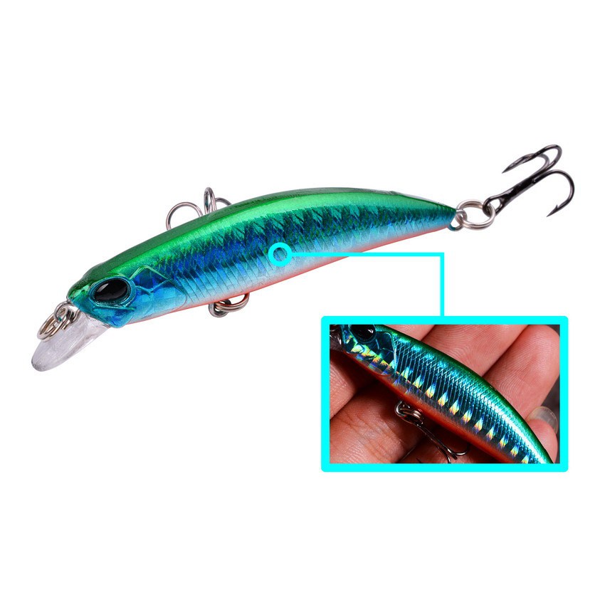 1Pcs 6.8cm/4g Fishing Lure 3D Eyes Lifelike Skin Slow Sinking Minnow Bass Swimbait Freshwater Saltwater Fishing Bait