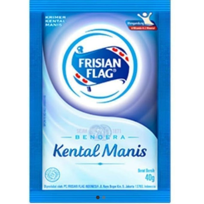 

Susu Kental Manis Bendera Putih Sachet 40 gram 1pack isi 6 sachet