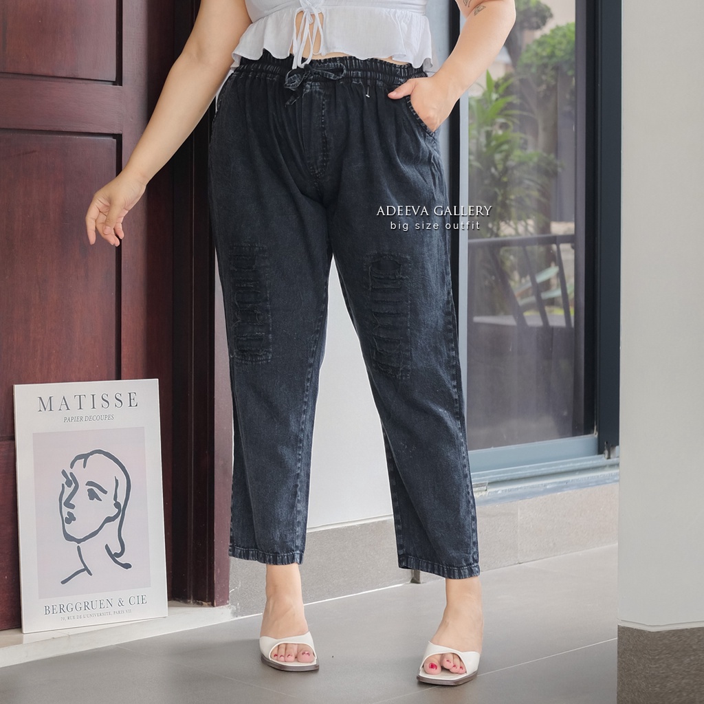 ADEEVA Redea Pants Jumbo Celana Jeans Wanita Jumbo