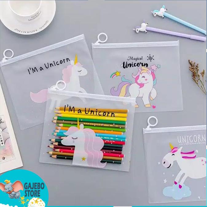 

Big Sale POUCH A5 TRANSPARAN UNICORN / TEMPAT PINSIL UNICORN Big Sale