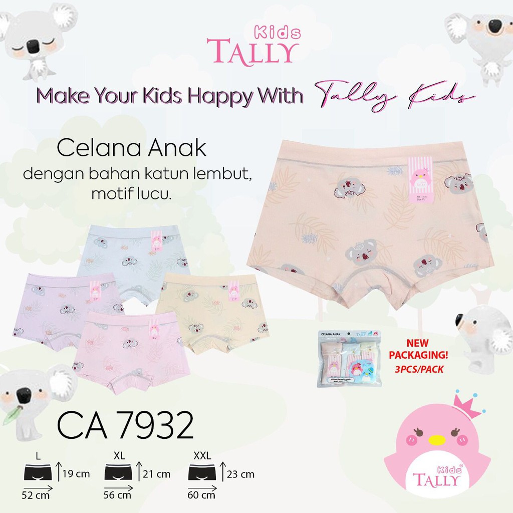 Celana Dalam Anak Perempuan 1pc Boxer / Cewek TALLY CA 7314 7344 7918 7548 7221 7000