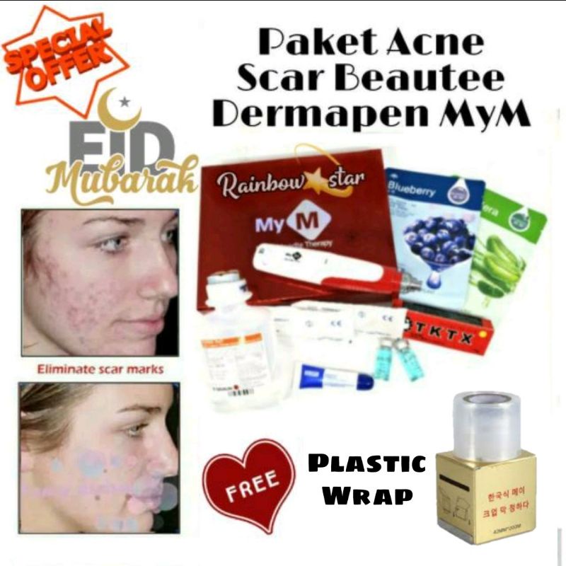 Paket Acne Scar Beautee Dermapen MyM / Paket BB Glow Penghilang Bopeng / Dermapen Serum