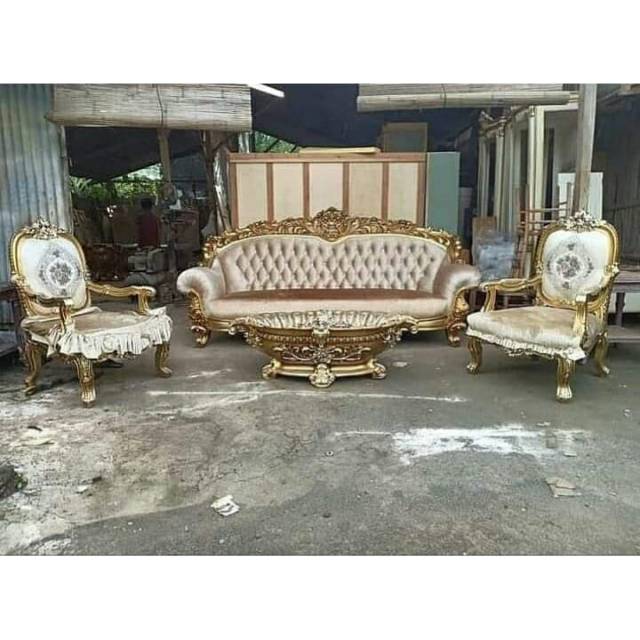 Set meja kursi sofa tamu mewah mebel meubel furnitur jepara antik klasik antique