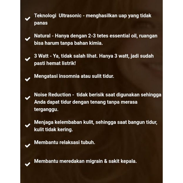 1 KBAYBO ULTRASONIC AIR HUMIDIFIER AROMATHERAPY WOOD GRAIN 300 ML PENGHARUM RUANGAN-7