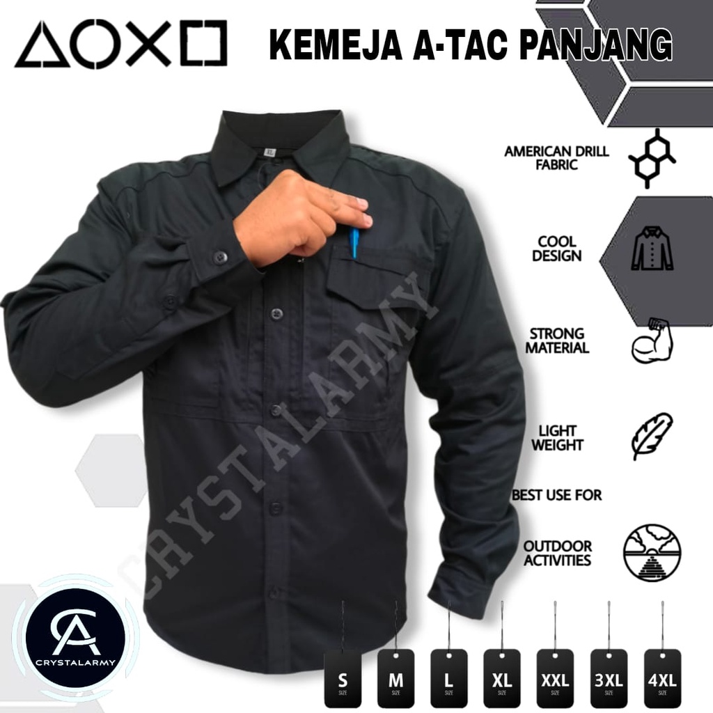 Kemeja Tactical M -TAC Lengan Panjang Pria/Kemeja Taktikal Terbaru/Kemeja PDL Lengan Panjang/Kemeja Kerja/Kemeja Outdoor