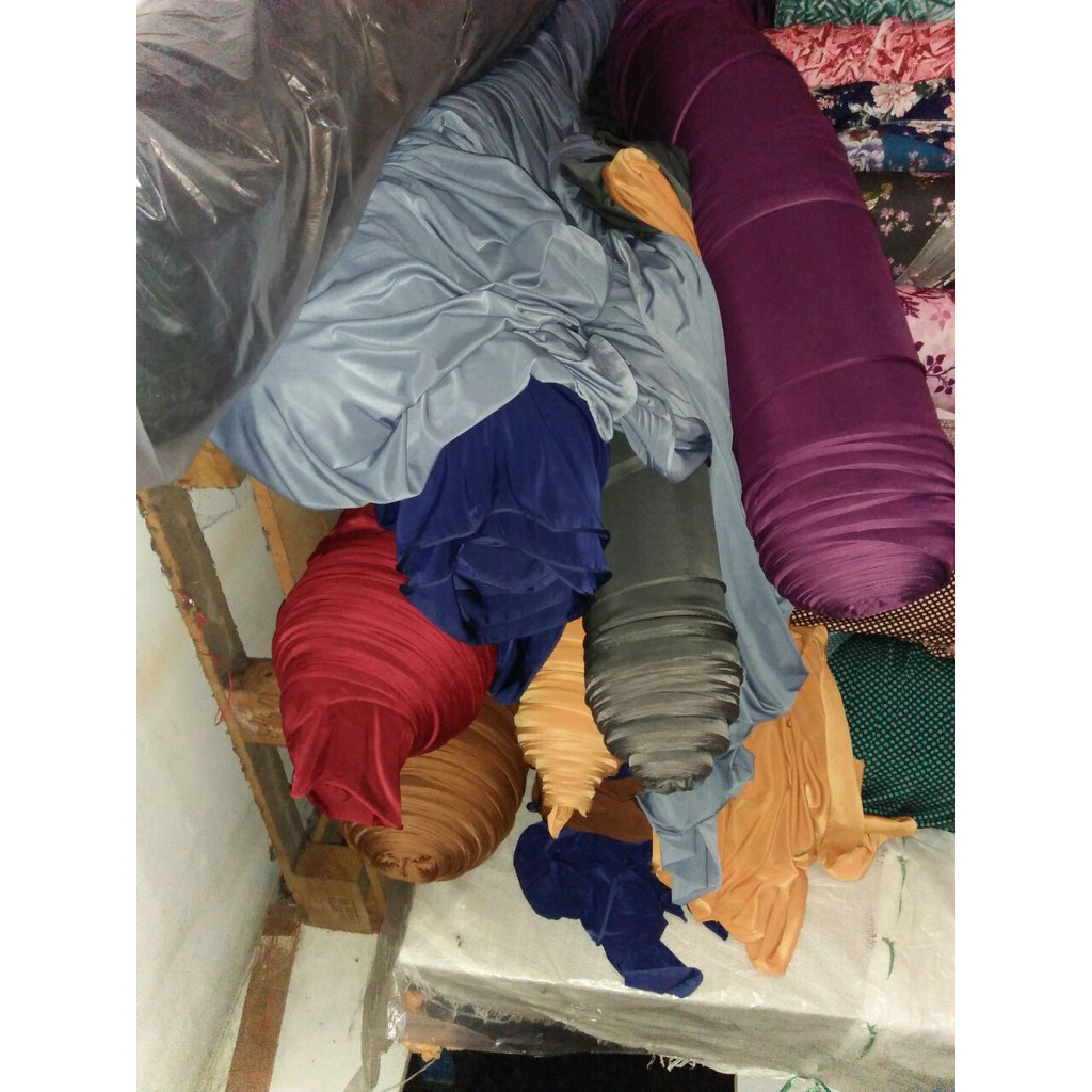 bahan kain kaos spandek sutra untuk kerudung