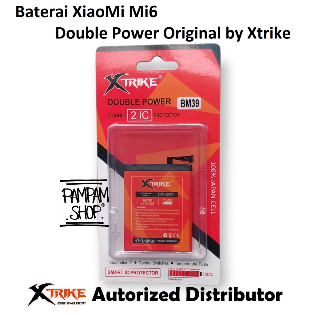 Baterai XTRIKE Double Power Original XiaoMi BM39 Mi6 Mi 6 Batre Batrai Battery Handphone HP Dual Ori