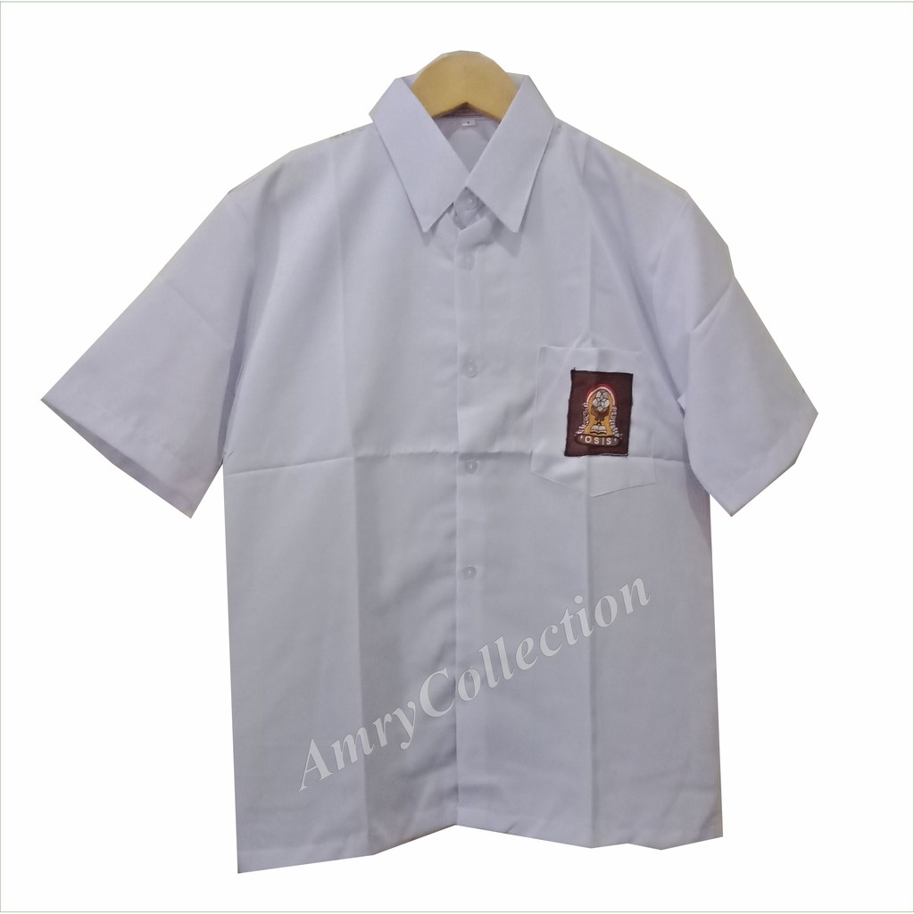 Baju putih SMA pendek kain licin / twist high Kemeja pendek Seragam sekolah