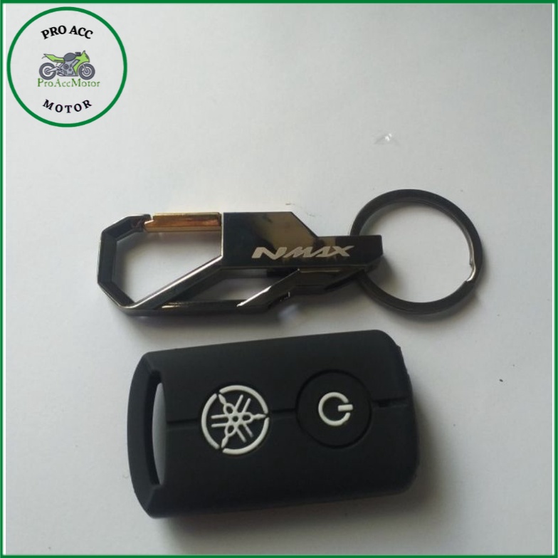 PAKET GANTUNGAN KUNCI Logo nmax + cover silikon remote smart key