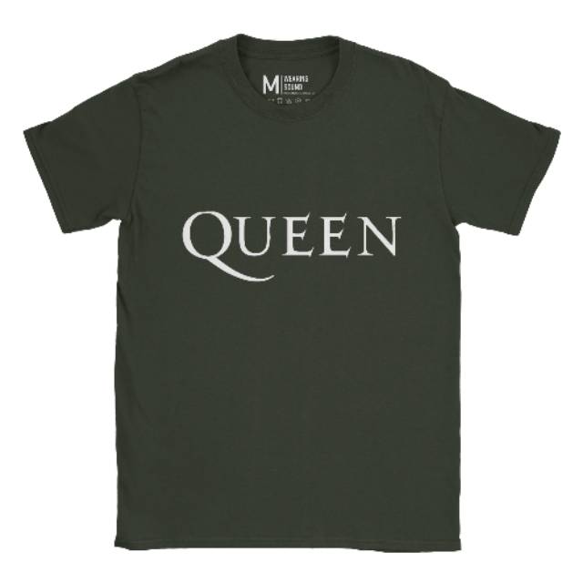 Baju Kaos Band Queen Logo Forest Green