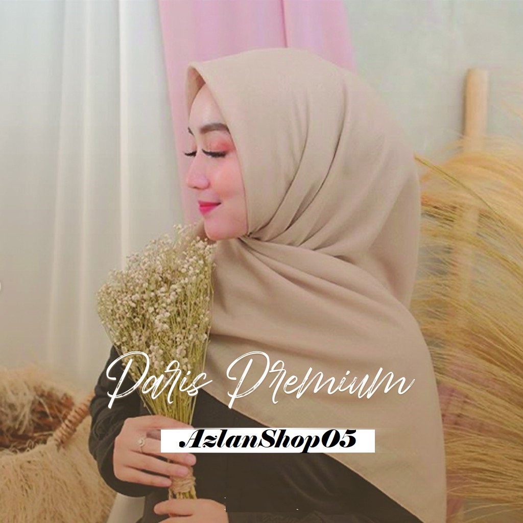 JILBAB SEGI EMPAT PARIS PREMIUM A+ IMPORT SYARI 110x110 DENGAN BAHAN YANG DINGIN DAN ADEM TIDAK TEMBUS PANDANG