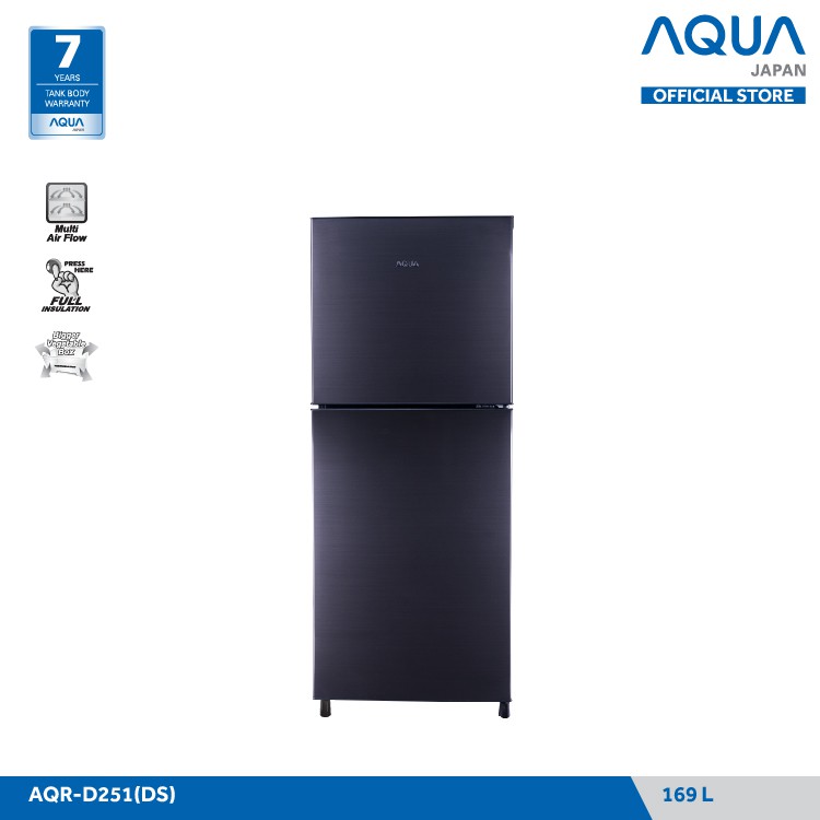 AQUA JAPAN Kulkas 2 Pintu AQR-D251(DS/LS) 169 Liter FREE ONGKIR (JABODETABEK)