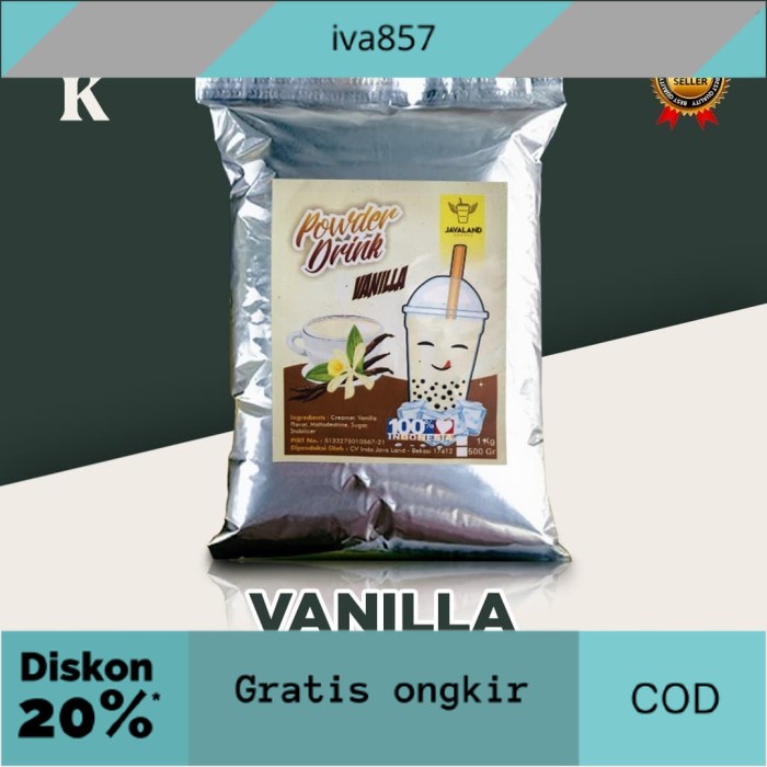 

PROMO Bubuk Minuman Bubble Powder Drink rasa Vanilla ORIGINAL Javaland 1kg GRATIS ONGKIR
