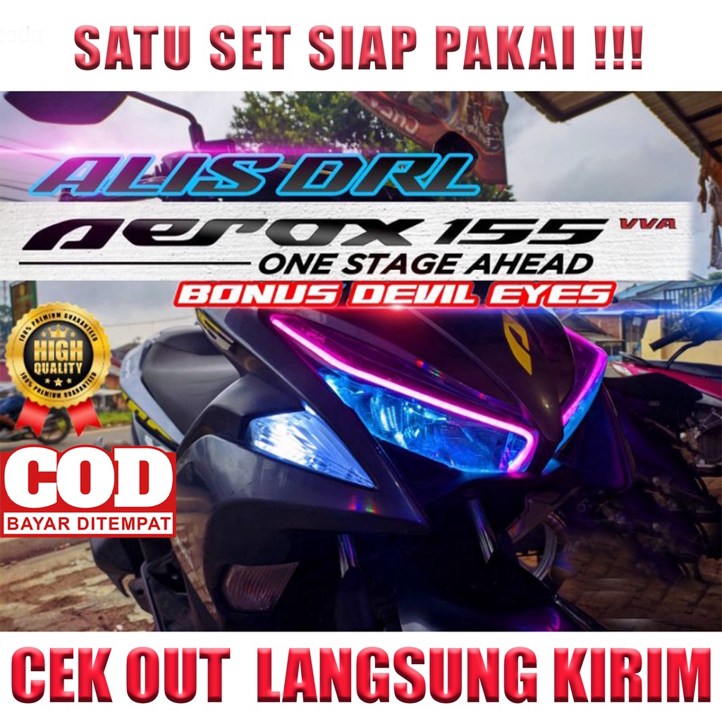 LAMPU LED ALIS AEROX 155 V 2 BONUS DEVIL EYES LAMPU SENJA AEROX OLD 155 LAMPU SENJA LED MOTOR AEROX 