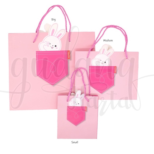 Paper Bag Rabbit In Pocket Tas Kado Motif Kelinci Sembunyi GH 507007