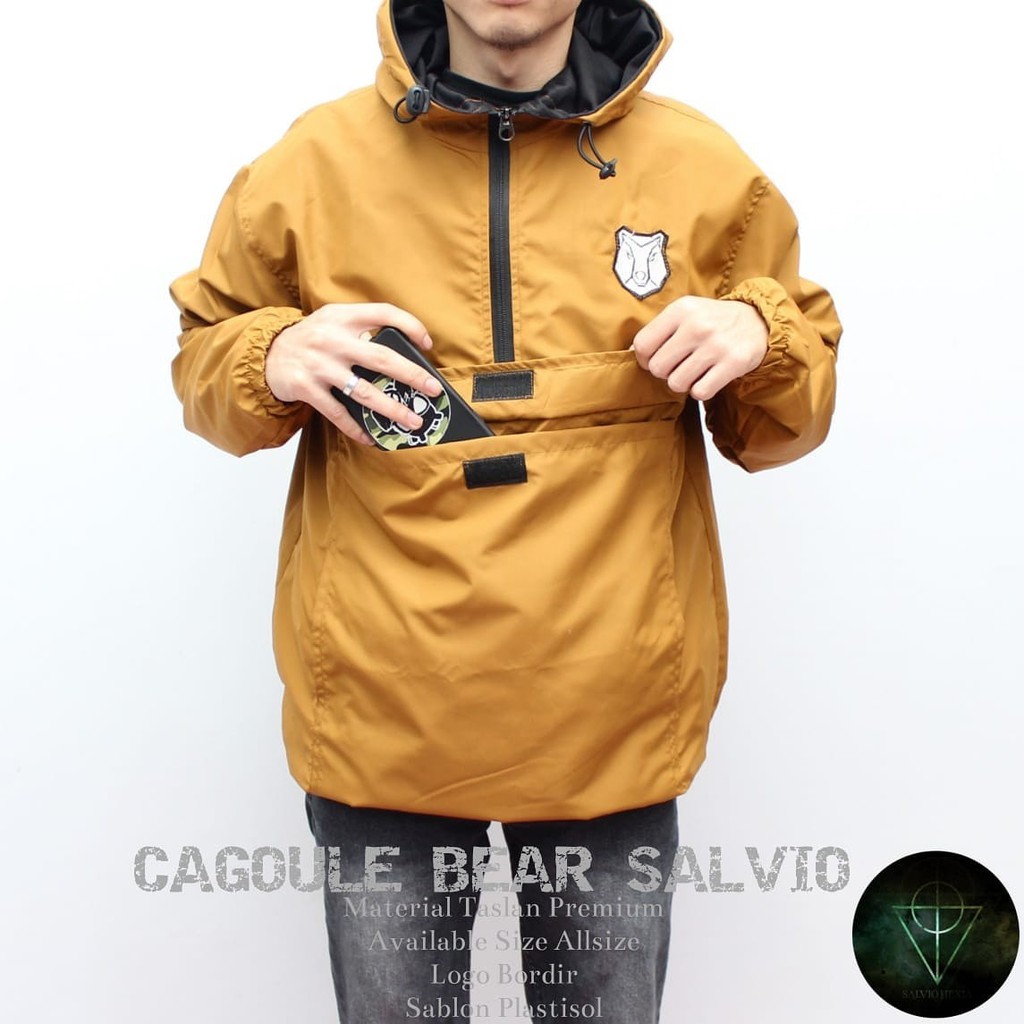 Jaket Cagoule Salvio Bear Original Mustard - Jaket Tracker Waterproof Yellow Mustard