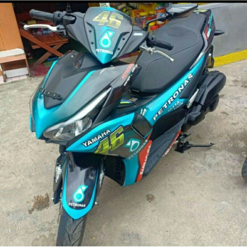 sticker decal aerox motif 46 petronas full body doff gloosy costum aerox Vva 155