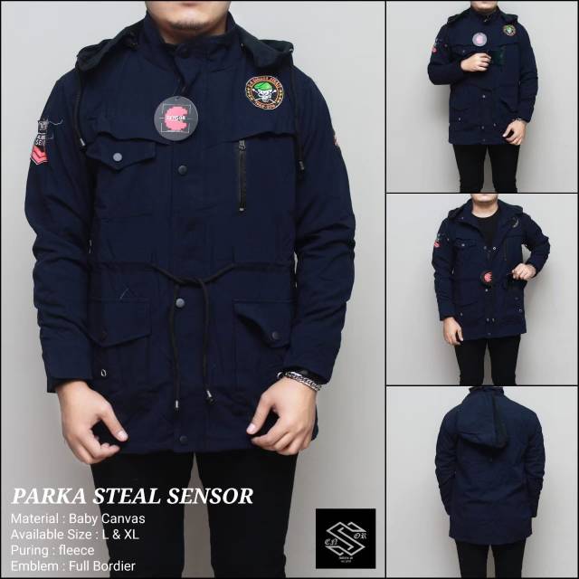 Jaket parka pria justine sensor terlaris premium