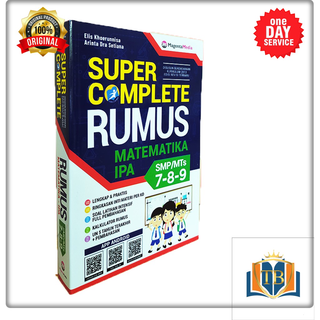 BUKU SMP - BUKU RUMUS SMP - BUKU RUMUS -  SUPER COMPLETE M-IPA SMP/MTS KELAS 7-8-9 RUMUS SAKU